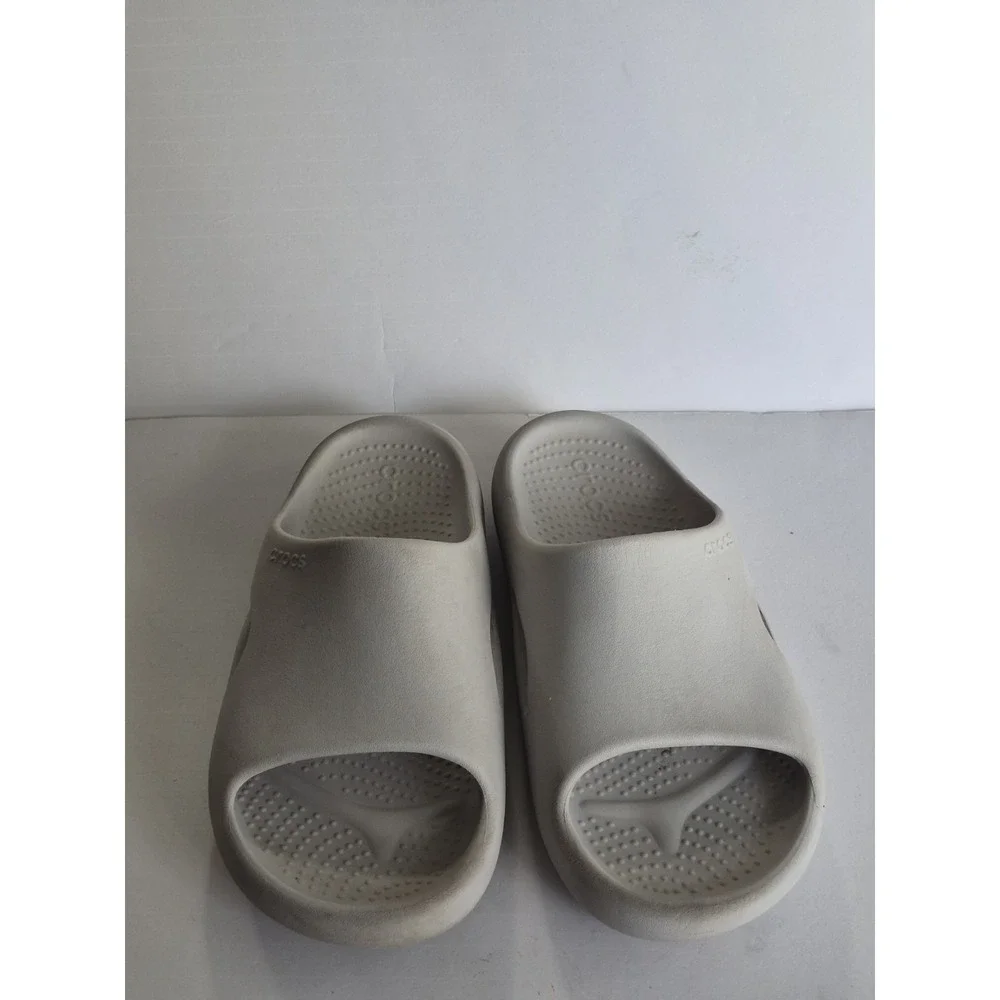 Gray Mellow Recovery Slide Croc Slides Men's 5 Womens 7 Smooth Top Comfort